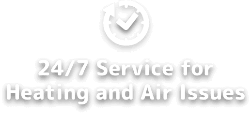 Around the clock service for heating and air icon.