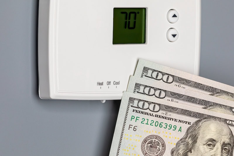 Thermostat for home furnace and air conditioner.